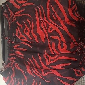 Womens Red & Black Blouse